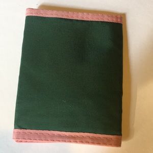 Vintage Sunshine Works Wallet Green & Pink Canvas